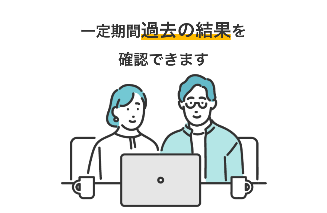 一定期間過去の結果を確認できます